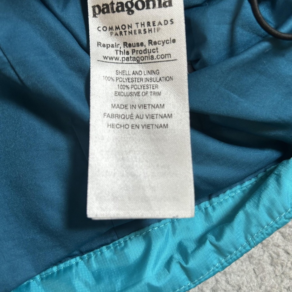 Patagonia Jacket Kids 12 Blue Quilted Insulated Full Zip Winter Coat Hiking - Picture 11 of 15